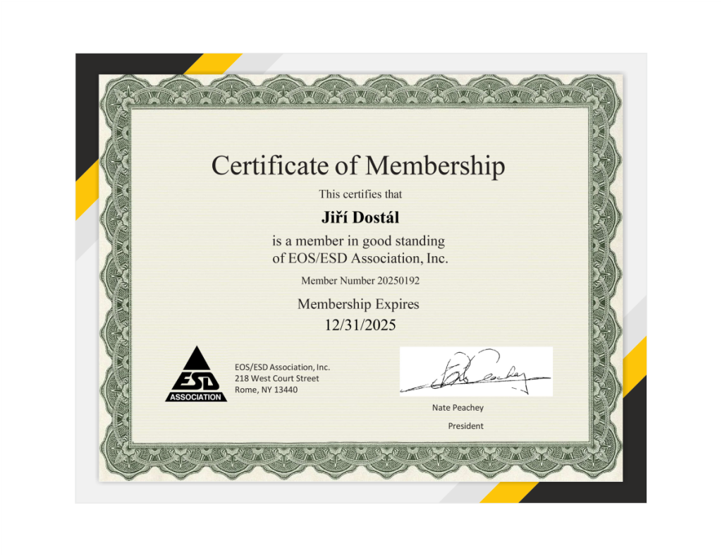 ESD-ASSOCIATION - Certifikat
